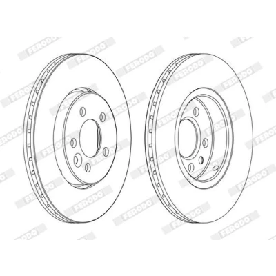 Imagem de FERODO PREMIER Coat+ disc DDF1080C Disco de travão 284 22 5 ventilado revestido sem parafusos ROVER: 75, MG: ZT Sedan, T Carrinha