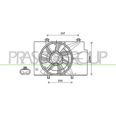Imagem de PRASCO FD344F003 ventilador de radiador 345 12 230 com estrutura do (caixilho) FORD: FIESTA 6, 6 Van