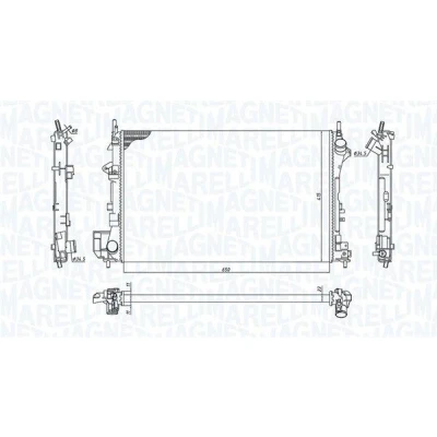 Imagem de MAGNETI MARELLI 350213185700 Radiador, arrefecimento do motor 648 414 23 Aletas de refrigeração unidas mecanicamente OPEL: Vectra C CC, Sedan