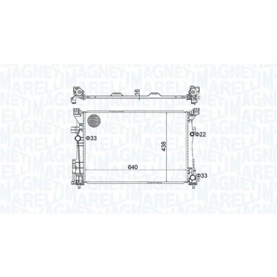 Imagem de MAGNETI MARELLI 350213158600 Radiador, arrefecimento do motor 640 438 16 Aletas de refrigeração soldadas MERCEDES BENZ: Classe A, B, GLA