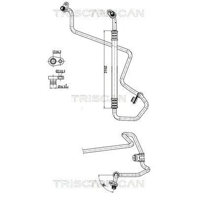 Imagem de TRISCAN 9010 28072 Conduta de alta/baixa pressão, ar condicionado do compressor para o condensador PEUGEOT: 2008 Carrinha