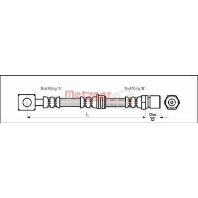 Imagem de METZGER 4112814 Mangueira de Travão 390 OPEL: Vectra B Carrinha