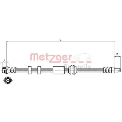 Imagem de METZGER 4111216 Mangueira de Travão Eixo dianteiro, lado esquerdo, direito 375