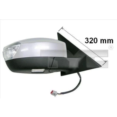 Imagem de Espelho retrovisor Tyc 310 0123 à direita com subcapa para regulação eléctrica dos espelhos, convexo, aquecível FORD: S Max Mk1