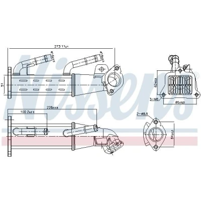 Imagem de NISSENS 989404 Radiador EGR sem &#039;bypass&#039; de vácuo