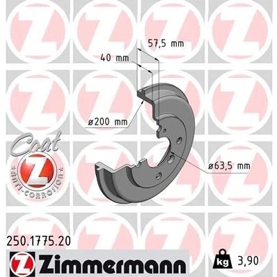 Imagem de ZIMMERMANN COAT Z 250.1775.20 Tambor de Travão 244