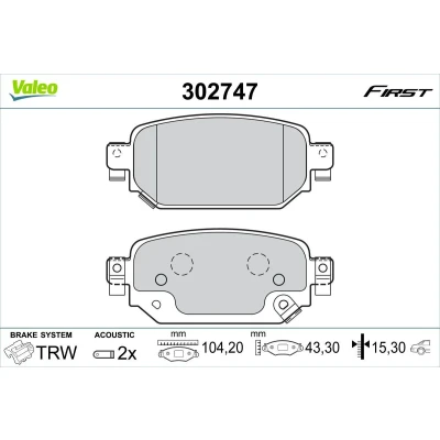 Imagem de VALEO 302747 Jogo de pastilhas para travão disco Eixo traseiro incl. contacto aviso desgaste com chapa anti ruído MAZDA: 3 Hatchback, Sedan