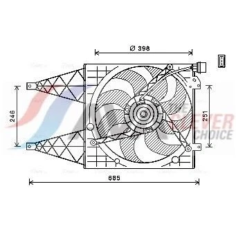 Imagem de PRASCO VN7532 ventilador de radiador 392 12 com estrutura do (caixilho) SKODA: Fabia III Carrinha, I Hatchback