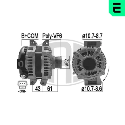 Imagem de ERA 209465A Alternador 14V 210A