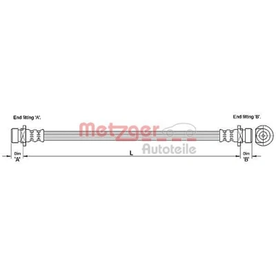 Imagem de METZGER 4110183 Mangueira de Travão 247 LAND ROVER: Freelander I SUV