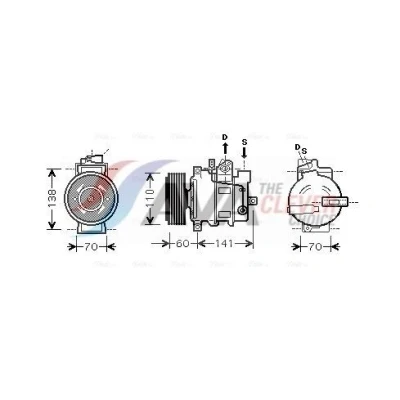 Imagem de PRASCO AIAK271 Compressor 6SEU14C R134a AUDI: A4 B6 Sedan, Avant, B7 Avant