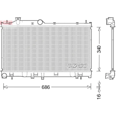 Imagem de DENSO DRM36021 Radiador, arrefecimento do motor 340 706 16