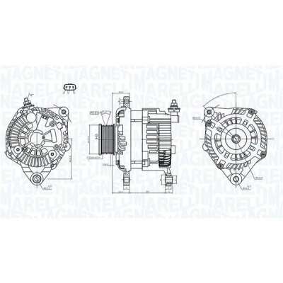 Imagem de MAGNETI MARELLI 063731946010 Alternador 14V 150A