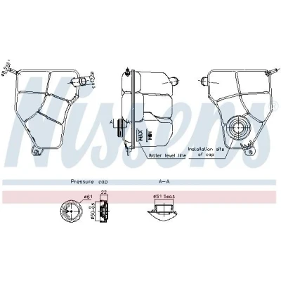 Imagem de NISSENS 996217 Depósito de Compensação Refrigerante 1,05l sem sensor nível do líquido refrigeração com tampa FORD: FIESTA 5, Fusion Carrinha