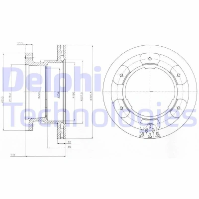 Imagem de DELPHI Disco de travão IVECO: DAILY 6 Pritsche/Fahrgestell, , 4 306mm 28mm ventilado oleado BG9069 2996049,46393184,7186848