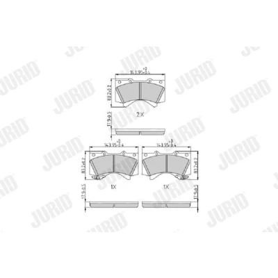 Imagem de JURID 572599J Jogo de pastilhas para travão disco com avisador sonoro desgaste sem acessórios TOYOTA: Land Cruiser 200, Prado 150