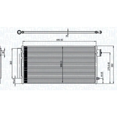 Imagem de MAGNETI MARELLI 350203791000 Condensador com secador 646x318x16 318 646 16 FIAT: Tipo Carrinha