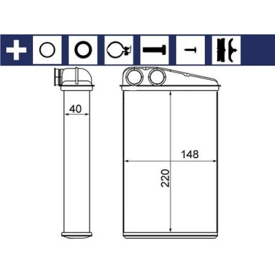 Imagem de MAHLE ORIGINAL AH 17 000S Radiador Quente com acessórios cobertura, retentor, grampos para tubos, parafusos RENAULT: SCENIC 2