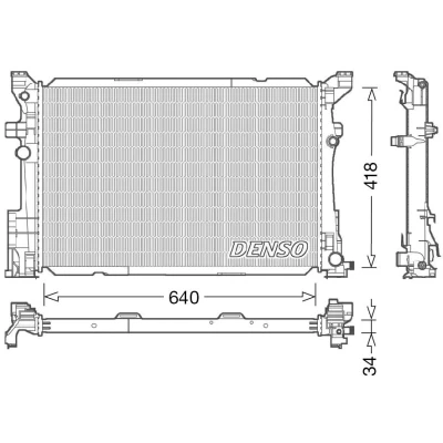 Imagem de DENSO DRM17054 Radiador, arrefecimento do motor 640 461 34 MERCEDES BENZ: Classe A, B, GLA