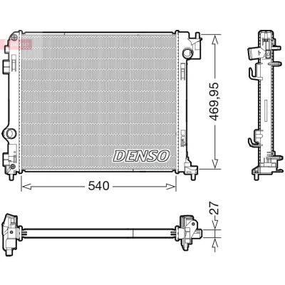 Imagem de DENSO DRM46065 Radiador, arrefecimento do motor 540 484 27