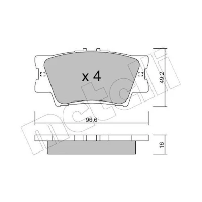 Imagem de METELLI 22 0749 0 Jogo de pastilhas para travão disco excl. contacto aviso desgaste TOYOTA: RAV4 III SUV, IV Camry VII Sedan