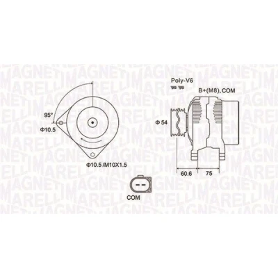 Imagem de MAGNETI MARELLI 063732051010 Alternador 12V 150A BMW: 5 Sedan, Touring