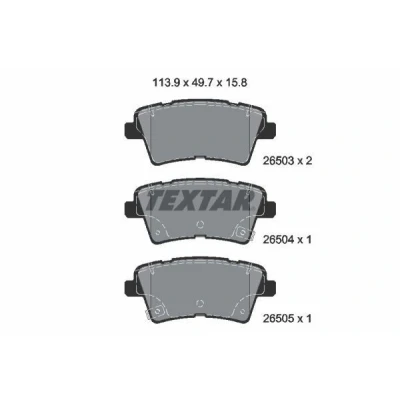 Imagem de TEXTAR 2650301 Jogo de pastilhas para travão disco com avisador sonoro desgaste KIA: Optima / K5 Sportswagon