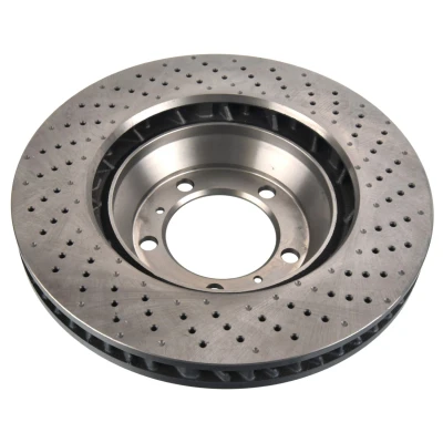 Imagem de FEBI BILSTEIN 172939 Disco de travão Eixo dianteiro, lado esquerdo 340 34 5 130 perfurado/ventilado revestido alto carbono PORSCHE: 911 Cabrio
