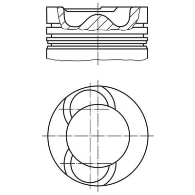 Imagem de MAHLE ORIGINAL 028 19 00 Pistão 81,01 com suporte de segmentos, sem canal refrigeração