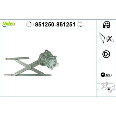 Imagem de Valeo Elevador de vidro à frente, lado esquerdo elétrico sem motor com função conforto 851250