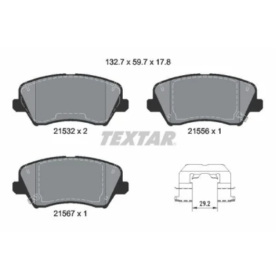 Imagem de TEXTAR 2153201 Jogo de pastilhas para travão disco incl. contacto aviso desgaste com acessórios KIA: cee‘d II Sportswagon, Hatchback