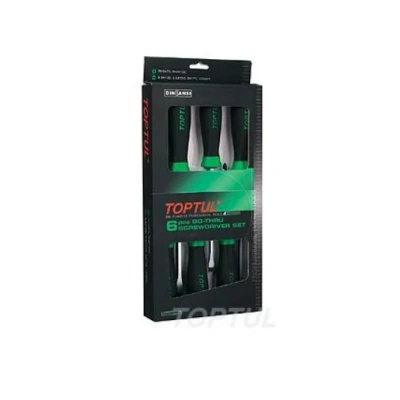 Imagem de TOPTUL GAAE0605 Conjunto de chaves parafusos 6 Fenda, Fenda em cruz (PH) 5.5, 6.5, 8, 10, PH1, PH2 Expositor (cartão) magnético