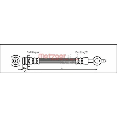 Imagem de METZGER 4112832 Mangueira de Travão 180 OPEL: Frontera B SUV