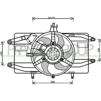 Imagem de PRASCO FT908F001 ventilador de radiador 315 12 90 com estrutura do (caixilho)
