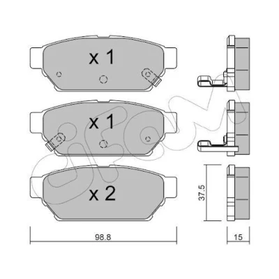 Imagem de CIFAM 822 396 0 Jogo de pastilhas para travão disco com avisador sonoro desgaste MITSUBISHI: Carisma Sedan, Hatchback