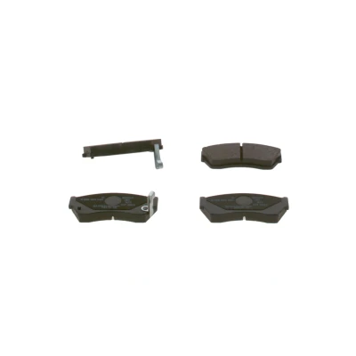 Imagem de BOSCH 0 986 493 340 Jogo de pastilhas para travão disco Baixo teor metálico com avisador sonoro desgaste chapa anti ruído SUZUKI: SWIFT 2