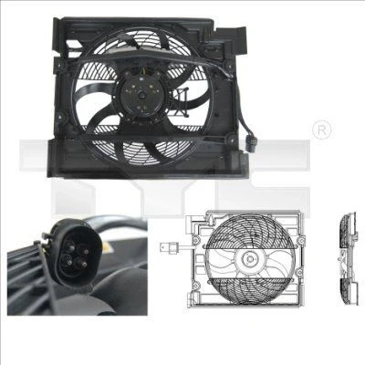 Imagem de TYC 803 0006 ventilador de radiador para veículos com ar condicionado 400 270 estrutura do (caixilho) módulo comando