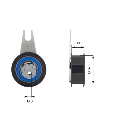 Imagem de GATES FleetRunner Micro V Stretch Fit T43041 Rolo tensor, correia dentada VOLKSWAGEN: GOLF 3, Passat B3/B4 Variant, AUDI: 80 B4 Avant