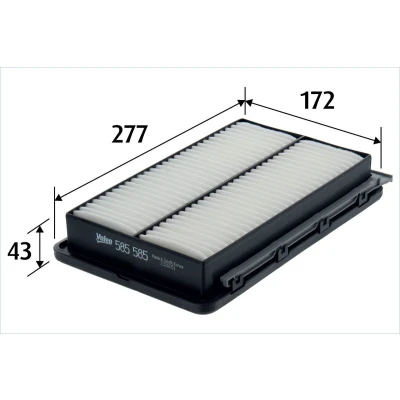 Imagem de VALEO 585585 Filtro de ar 43 172 277 Cartucho filtrante KIA: Sportage IV, HYUNDAI: Tucson