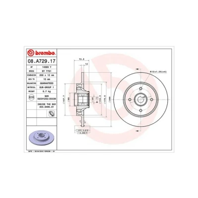 Imagem de MAGNETI MARELLI 360406105700 Disco de travão 268, 268 12 4 30 cheio com anel sensor do ABS CITROËN: C4 I Grand Picasso, Berlingo II Van