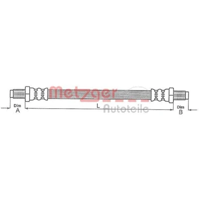 Imagem de METZGER 4115146 Mangueira de Travão 156mm 3/8&quot; 24 AUSTIN: Mini Hatchback