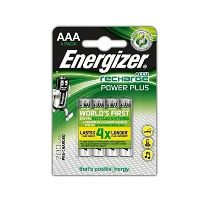 Imagem de Energizer Power Plus Pilhas Recarregáveis 700mAh AAA HR03 4 Unidades