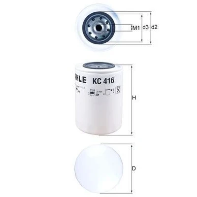 Imagem de MAHLE ORIGINAL KC 416 Filtro de Combustível aparafusado