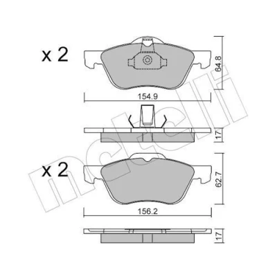 Imagem de METELLI 22 0489 0 Jogo de pastilhas para travão disco excl. contacto aviso desgaste NISSAN: Primera Sedan, Carrinha