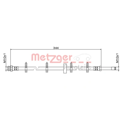 Imagem de METZGER 4111499 Mangueira de Travão 344 M10x1
