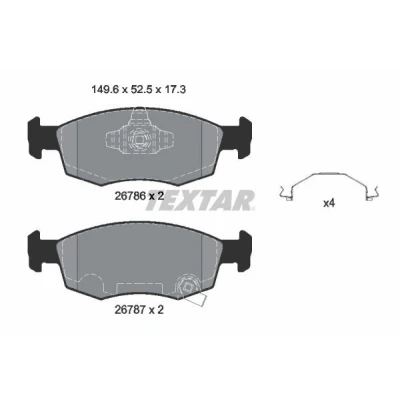 Imagem de TEXTAR 2678601 Jogo de pastilhas para travão disco com avisador sonoro desgaste acessórios FIAT: Panda III Hatchback, 500 Hatchback