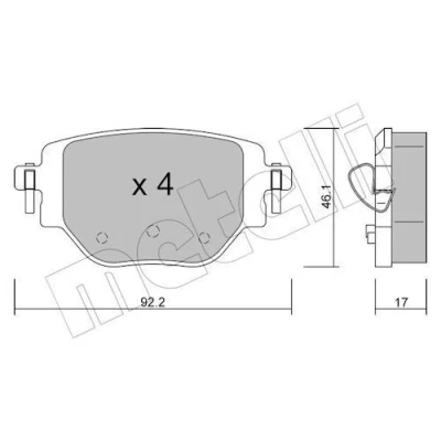 Imagem de METELLI 22 1246 0 Jogo de pastilhas para travão disco excl. contacto aviso desgaste PEUGEOT: 2008 II, 208 II Hatchback, 301 Sedan