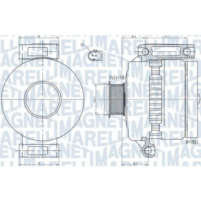 Imagem de MAGNETI MARELLI 063731923010 Alternador 14V 150A FORD: S Max Mk1