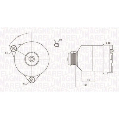 Imagem de MAGNETI MARELLI 063731872010 Alternador 12V 120A MERCEDES BENZ: Classe C T modell, E Sedan, Sedan