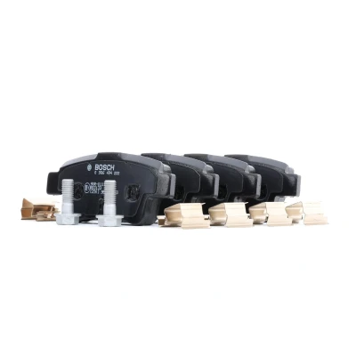 Imagem de BOSCH 0 986 494 222 Jogo de pastilhas para travão disco Baixo teor metálico com chapa anti ruído, parafusos mola, acessórios